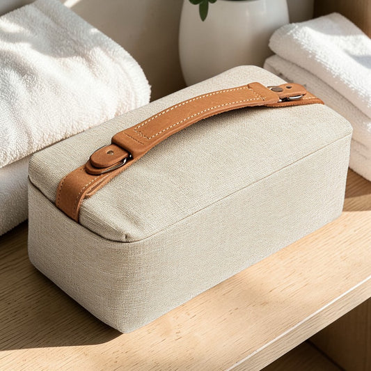 Metlo Toiletry Bag - 100% Natural Sustainable Linen - Professional Grade Fiber Integrity - Personal Care Organizer - Heritage Series