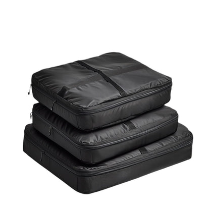 Metlo Packing Cube Set - 3 Piece Modular Travel System - Industrial Grade Compression Bag - Professional Grade Volume Optimization - Matte Black