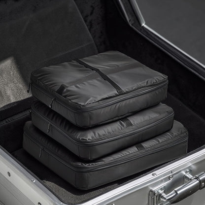Metlo Packing Cube Set - 3 Piece Modular Travel System - Industrial Grade Compression Bag - Professional Grade Volume Optimization - Matte Black