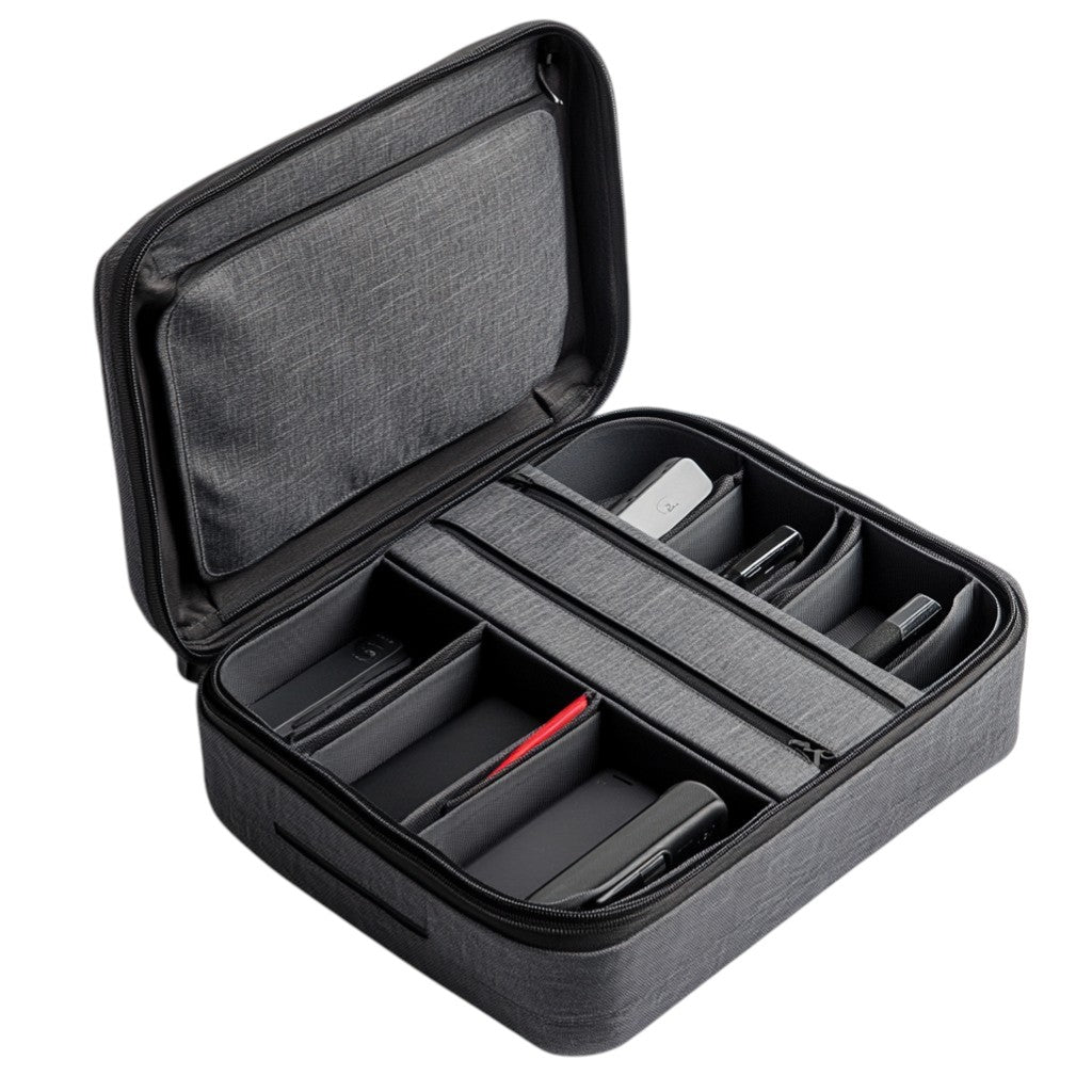 Metlo Tech Bag - High-Density Ballistic Nylon - Professional Grade Electronic Organizer - Water Resistant Structural Padding - Charcoal Grey